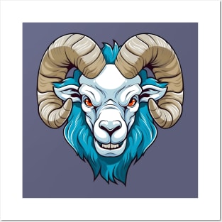 Ice ram, white and blue Posters and Art